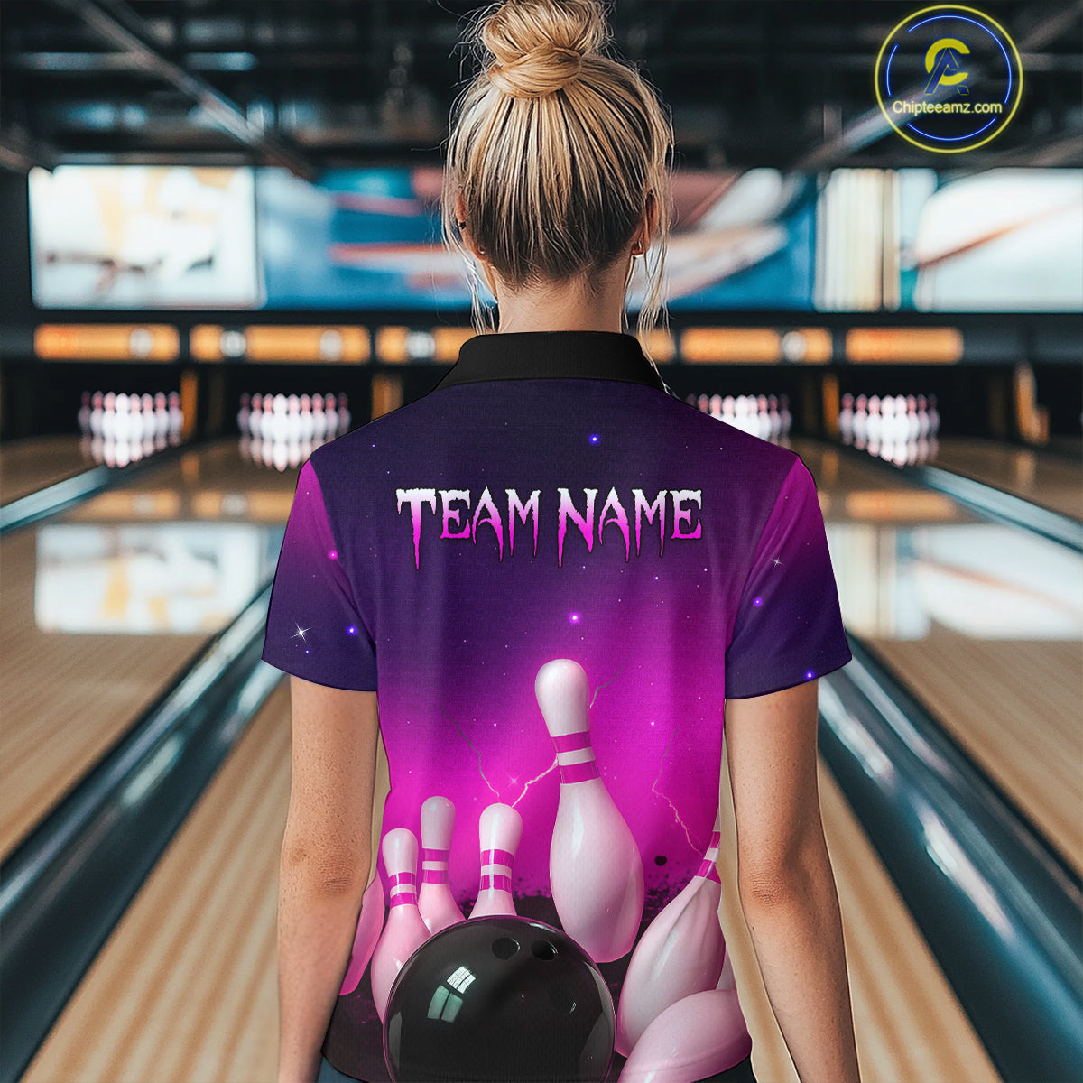 Purple Galaxy Bowling Shirts Custom Team Bowling Jersey for Bowlers