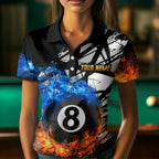 Custom Flame 8 Ball Billiard Shirts Billiard Team Jerseys Polo & 1/4 Zip Shirts
