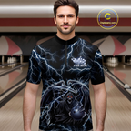 Custom Thunder Skeleton Bowling Jersey Polo & 1/4 Zip Bowling Team Shirts