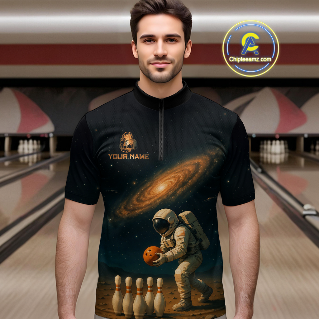 Astronaut Bowling Shirts Team Custom Bowling Polo and Quarter Zip