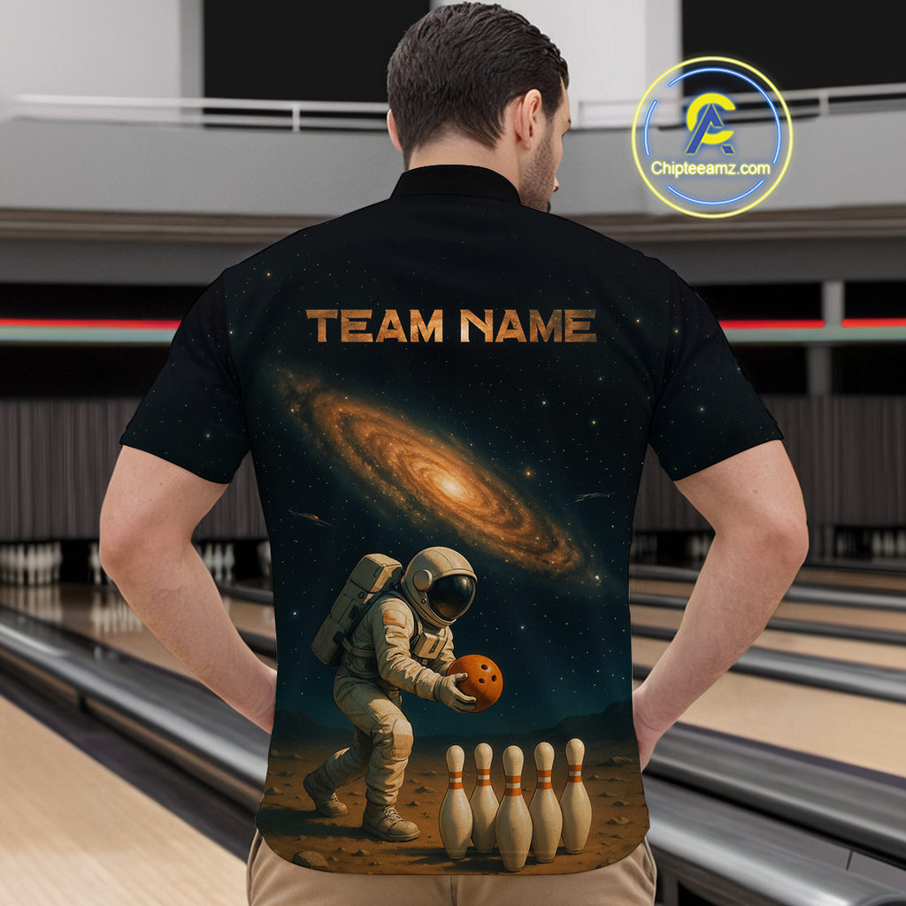 Astronaut Bowling Shirts Team Custom Bowling Polo and Quarter Zip