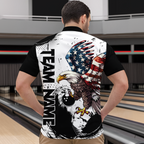 Personalized Eagle Bowling Shirts Patriotic Bowling Jersey 1/4 Zip Shirt