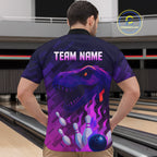 Dinosaur Purple Bowling Shirts Custom Team Bowling Jerseys for Bowlers