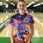 Funny Raccoon Bowling Custom Bowling League Jersey Polo & 1/4-Zip Bowling Outfit