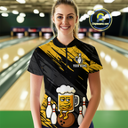 Custom Funny Beer Bowling Jersey Bowling Uniform Polo & 1/4 Zip Bowling Team Shirts