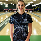Custom Thunder Skeleton Bowling Jersey Polo & 1/4 Zip Bowling Team Shirts