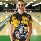 Custom Beer Wolf Bowling Jersey Bowling Team Shirts Bowling Polo & 1/4 Zip