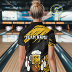 Custom Funny Beer Bowling Jersey Bowling Uniform Polo & 1/4 Zip Bowling Team Shirts