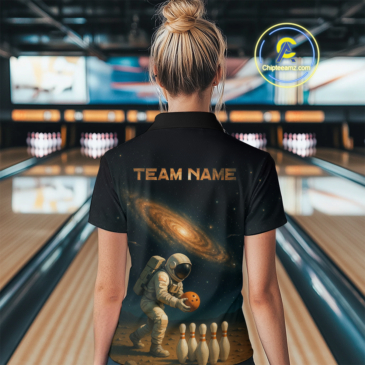 Astronaut Bowling Shirts Team Custom Bowling Polo and Quarter Zip
