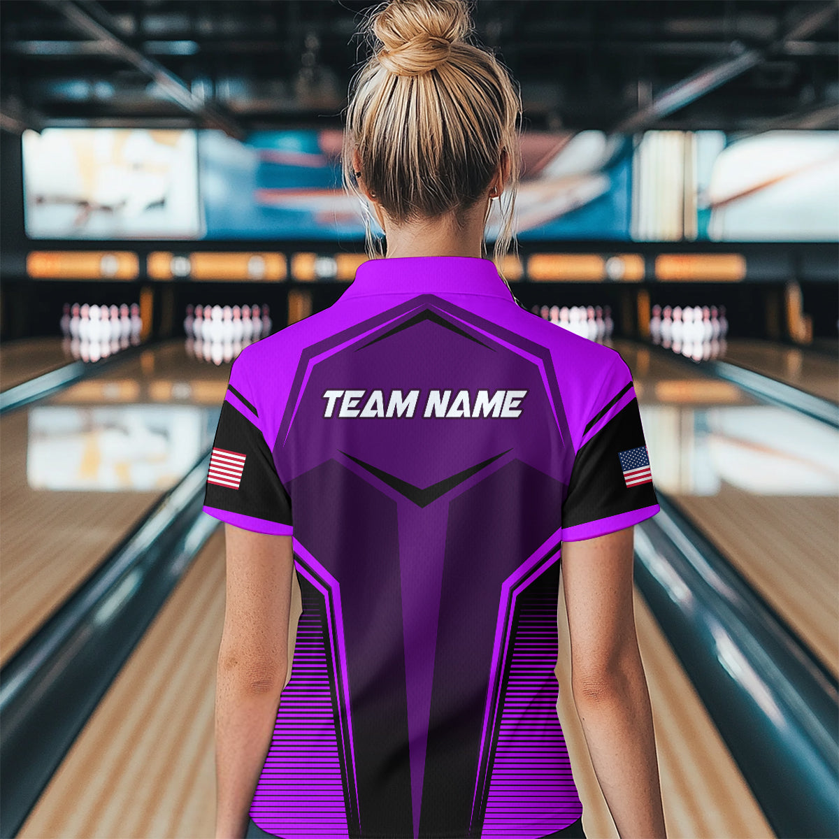 Custom Purple Bowling Jersey Bowling Team Shirts Bowling Uniform Polo & 1/4 Zip