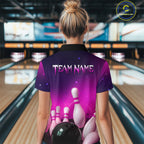 Purple Galaxy Bowling Shirts Custom Team Bowling Jersey for Bowlers