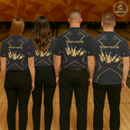 Black and Gold Bowling Jersey Custom Bowling Team Shirts Bowling League Polo & 1/4 Zip