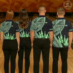 Black and Green Tribal Pattern Bowling Jersey Bowling Uniform Bowling Team Shirts
