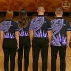 Black and Purple Tribal Pattern Bowling Jersey Bowling Uniform Bowling Team Shirts