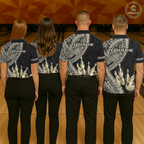 Black and Gold Tribal Pattern Bowling Jersey Bowling Uniform Bowling Team Shirts
