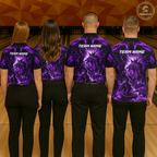 Custom Purple Lightning Dragon Bowling Team Shirts Bowling Jerseys Polo & 1/4 Zip