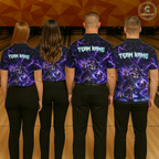 Personalized Raccoon Wizard Bowling Shirt Purple Thunder Lightning Bowling Jersey