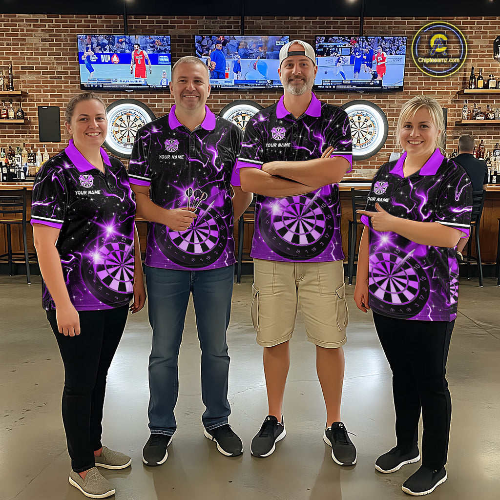 Custom Purple Galaxy Dragon Darts Shirt Darts Team Jerseys Dartboard Shirt