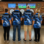 Custom Blue Galaxy Dragon Darts Shirt Darts Team Jerseys Dartboard Shirt