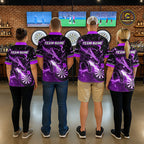 Custom Purple Galaxy Dragon Darts Shirt Darts Team Jerseys Dartboard Shirt