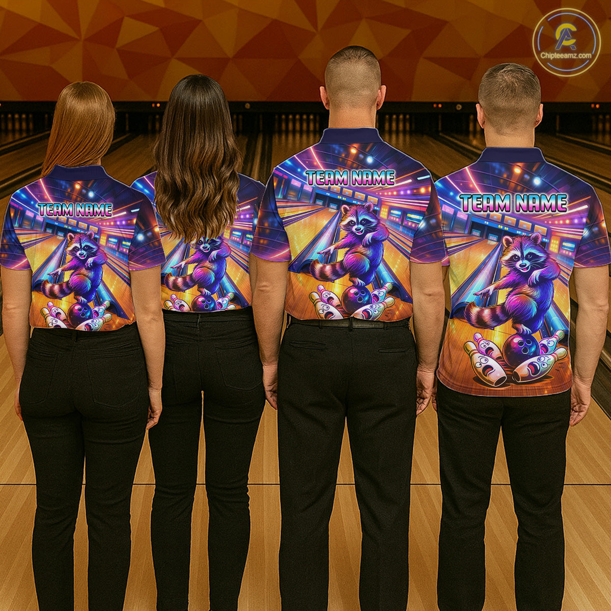 Funny Raccoon Bowling Custom Bowling League Jersey Polo & 1/4-Zip Bowling Outfit