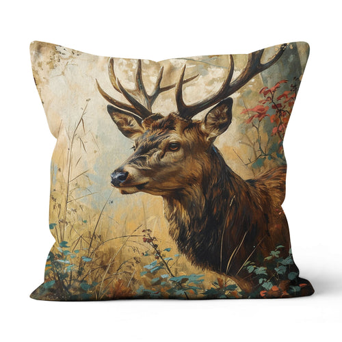 Deer Hunting Lodges Pillow, Vintage Deer Hunting Cabins Pillow