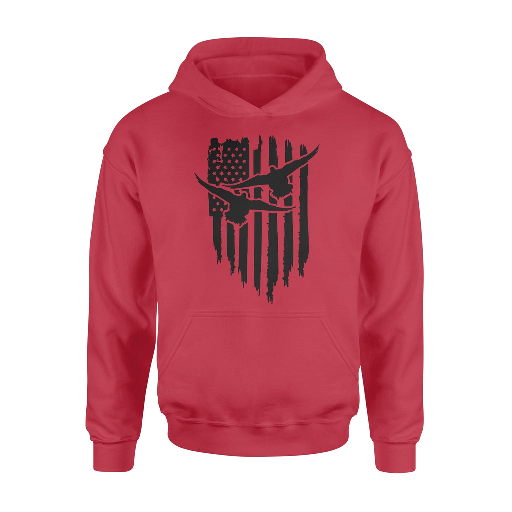 Duck Hunting American Flag Clothes, Shirt for Hunting - Standard Hoodie