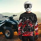 Custom Red ATV Motocross Jersey Upf30+ Quad Bike Shirt Extreme Racing Adult Off-Road Quad Shirt