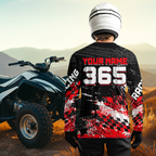 Custom Red ATV Motocross Jersey Upf30+ Quad Bike Shirt Extreme Racing Adult Off-Road Quad Shirt