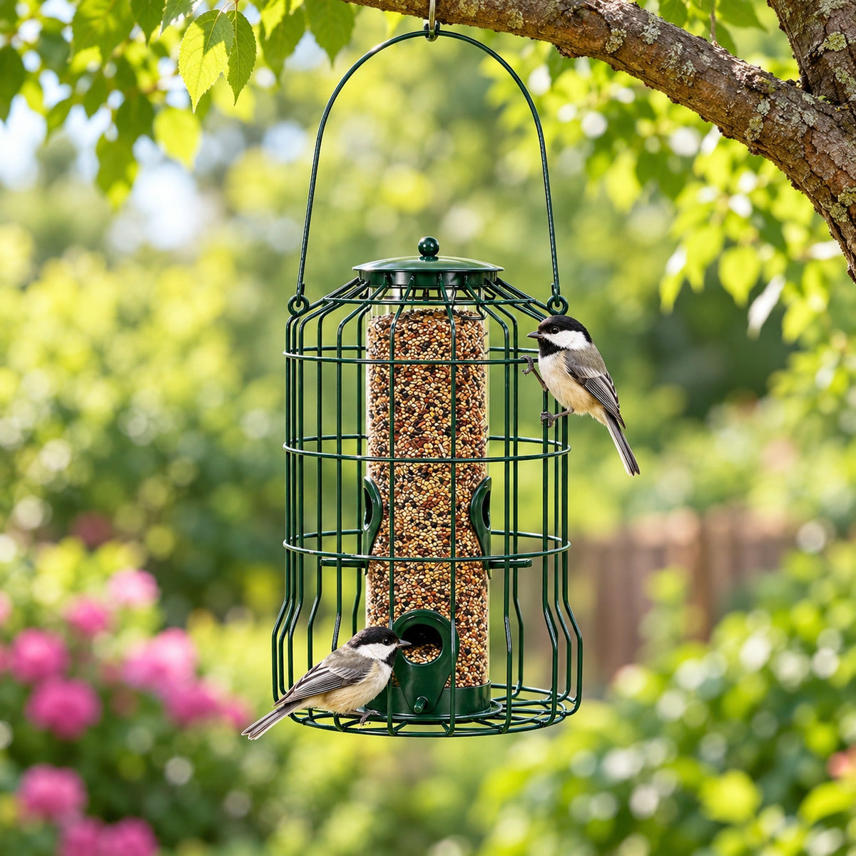 Squirrel-Resistant Cage Tube Feeder, 4 Ports