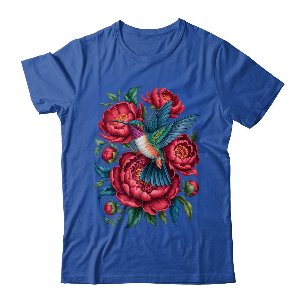 Enchanted Hummingbird Rose Cottagecore Floral Bird Graphic Tee — view 4