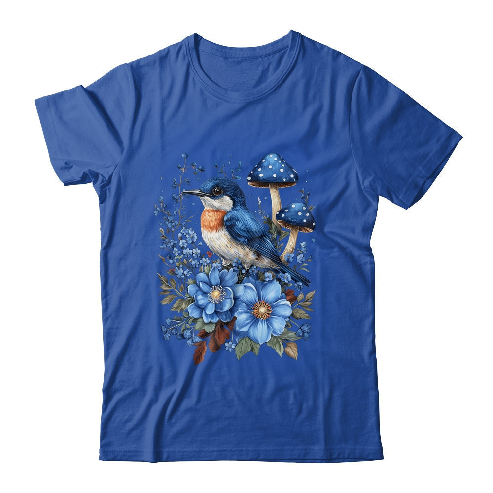 Bird Aesthetic Cottagecore Floral Bluebird Graphic Tee — view 2