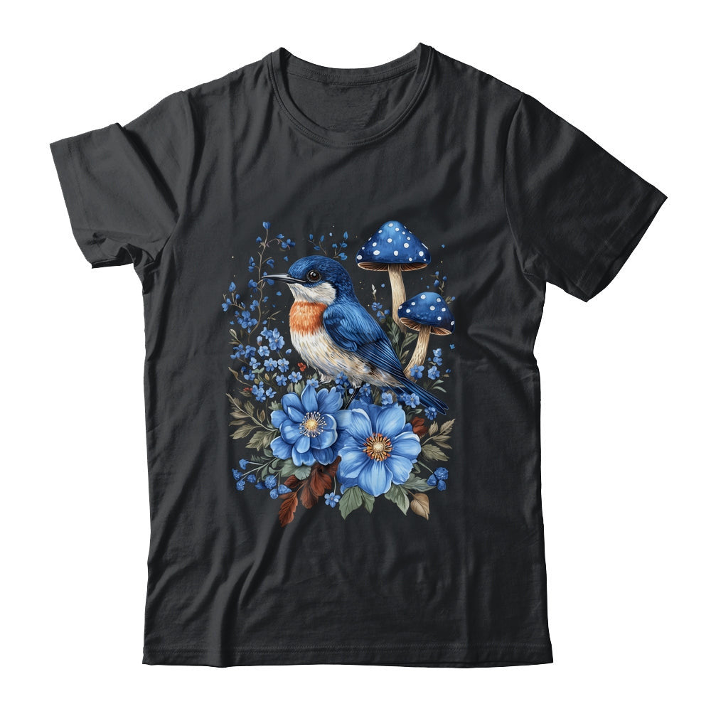 Bird Aesthetic Cottagecore Floral Bluebird Graphic Tee