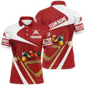 Red Billiard Balls 3D 'S Polo Shirts Best Custom Name Polo Red Pool Player, Personalized Billiard Polo Shirt