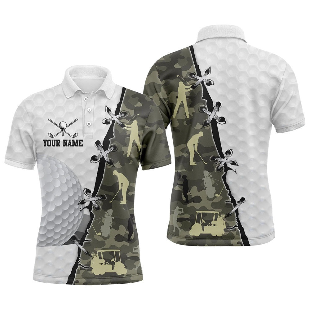 Men's Golf Polo Shirts Custom Name Camouflage Golf Shirts, Team Golf Tops For Men's, Golf Polo Shirt, Golf Shirts