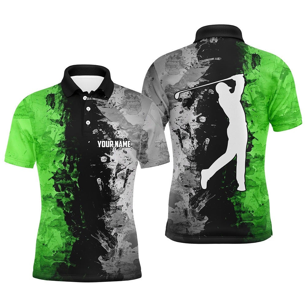 Men's Golf Polo Shirts Custom Green Camo Golf Tops For Men's, Golf Clothes For Men's, Golf Polo Shirt, Golf Shirts