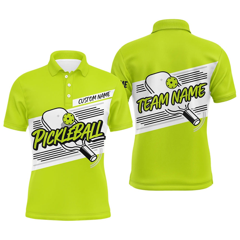 Men's Pickleball Polo Shirts, Pickleball Tournament Shirts For Team Green, Pickleball Polo Shirts