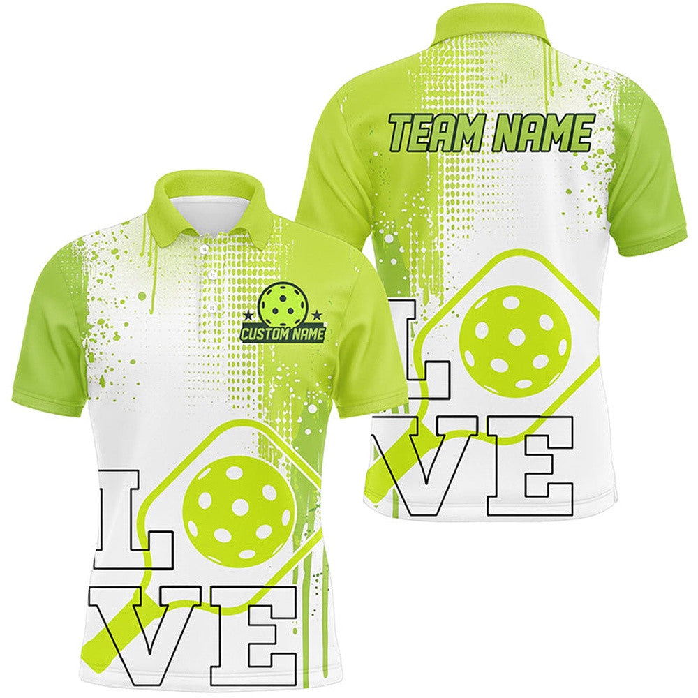 Multi-Color Love Pickleball Shirts For Team, Custom Pickleball Polo Shirts With Player's Name And Team's Name, Pickleball Polo Shirts