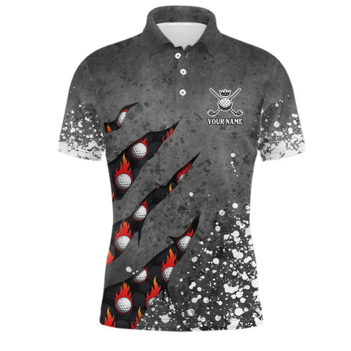 Paint Splash D Golf Polo Shirts Personalized Flame Golf Shirts For Men's, Crazy Golf Gifts, Golf Polo Shirt, Golf Shirts