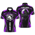 Purple Billiard Grim Reaper Polo Shirts Custom Team League Billiard Polo Shirts, Personalized Billiard Polo Shirt