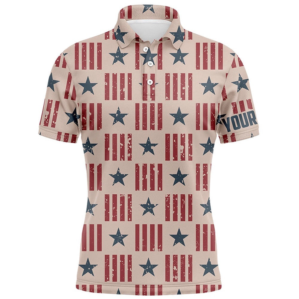 Usa Patriot Seamless Men's Golf Polo Shirt Retro American Golf Shirts For Men Golfing Gifts, Golf Polo Shirt, Golf Shirts