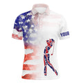 Personalized Watercolor American Flag Patriot Golf White Men's Golf Polo Shirts Custom Golf Gifts, Golf Polo Shirt, Golf Shirts