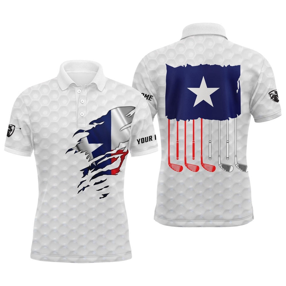 Texas Golf Wear For Men's Custom Name Patriotic Texas Flag Golf Polo Unique Gifts For Golf Lovers, Golf Polo Shirt, Golf Shirts