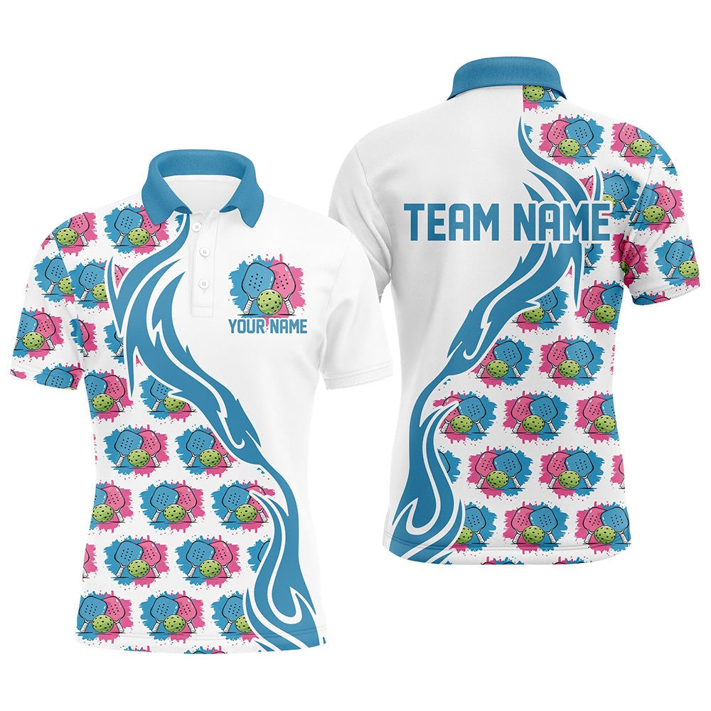 Unisex Pickleball Uniforms Custom Watercolor Pickleball Polo Shirts For Men, Pickleball Outfits, Pickleball Polo Shirts