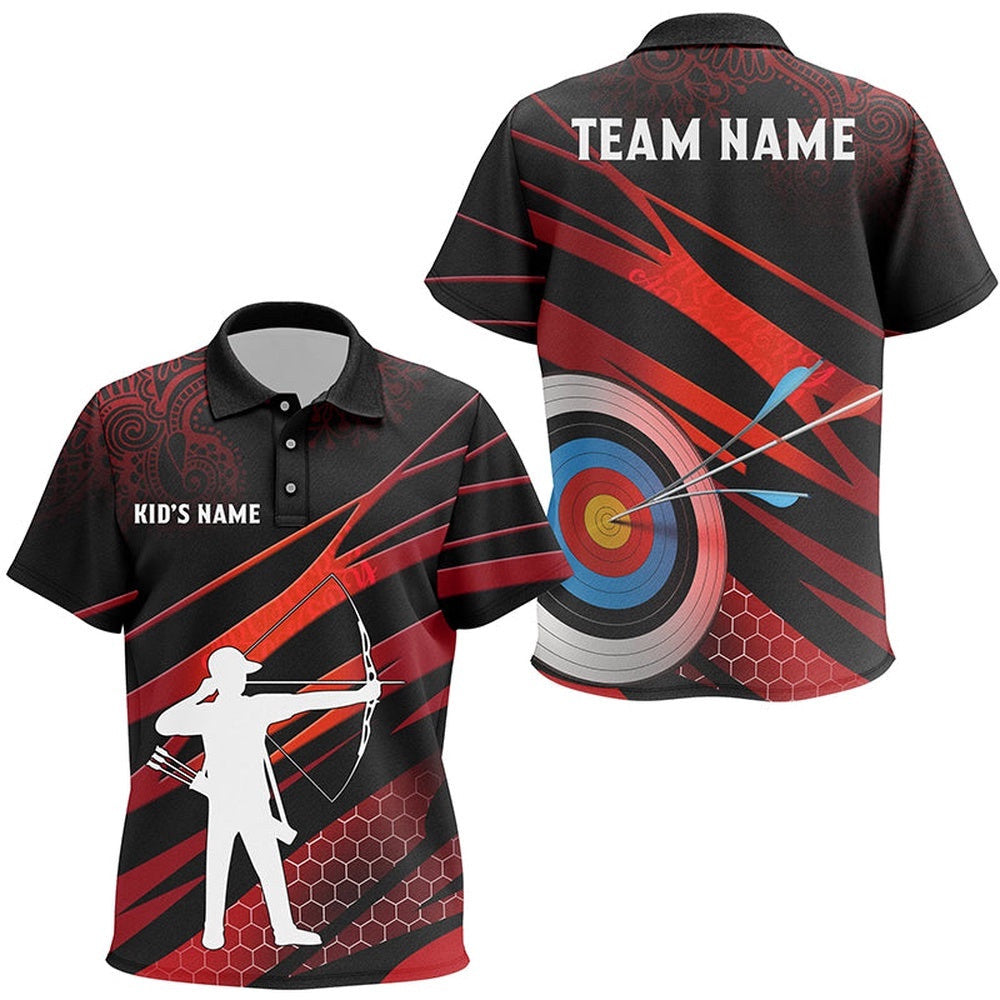 Silhouette Archer Target Archery Polo Shirts, Custom Archery Team Shirts, Custom Archery Team Polo Shirt