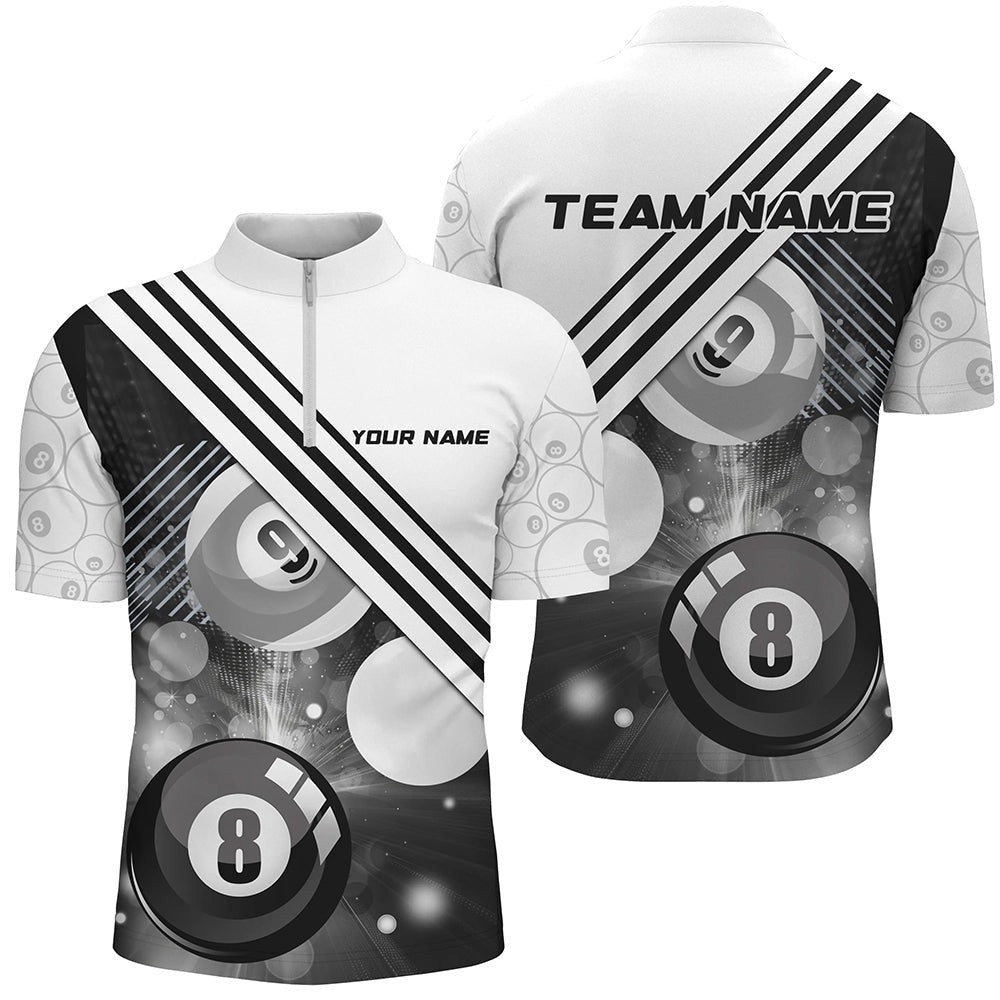 8 Ball 9 Ball Pattern Billiards Shirts Billiard Jerseys Billiards Team Shirts, Personalized Billiard Team Jersey Shirt