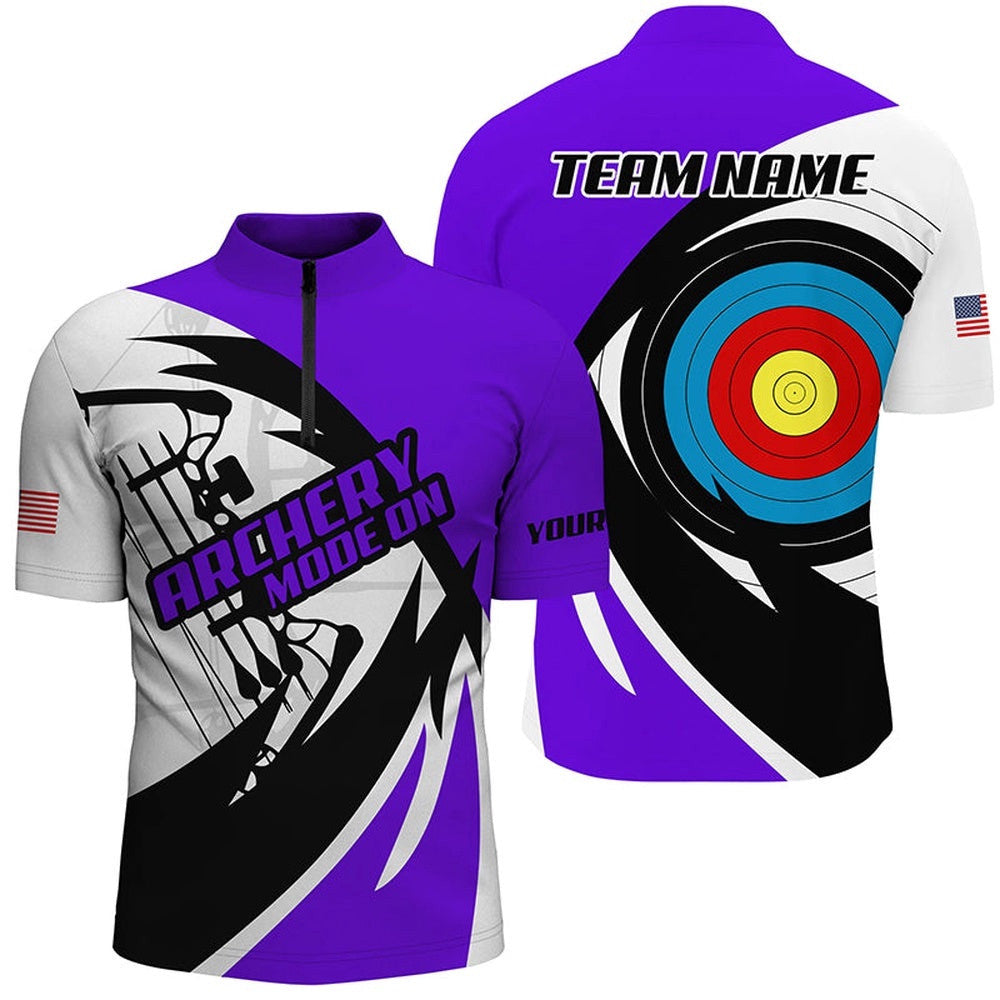 Purple Archery Jerseys Men Polo & Jersey Shirts Custom Archery Bow Shirts�, Custom Archery Team Shirt