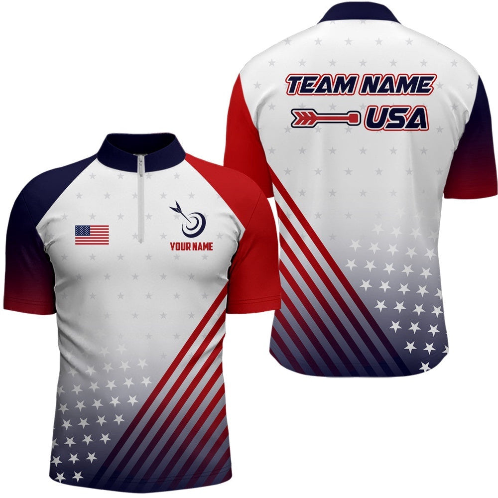Patriotic US Flag Archery Men Polo & Jersey Shirts Custom Team Archery Jerseys�, Custom Archery Team Shirt