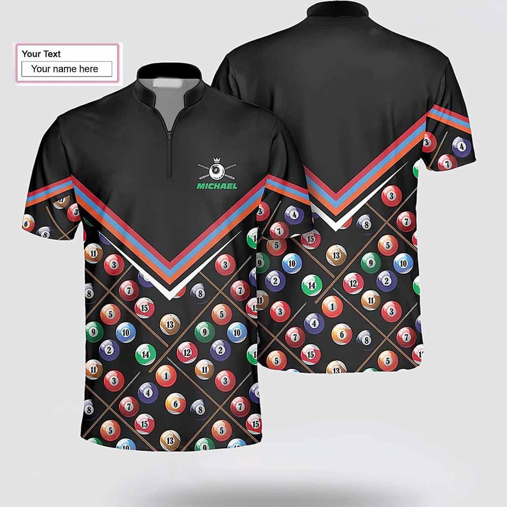 Personalized Billiard Pattern Crown Emblem Billiard Jerseys Shirt