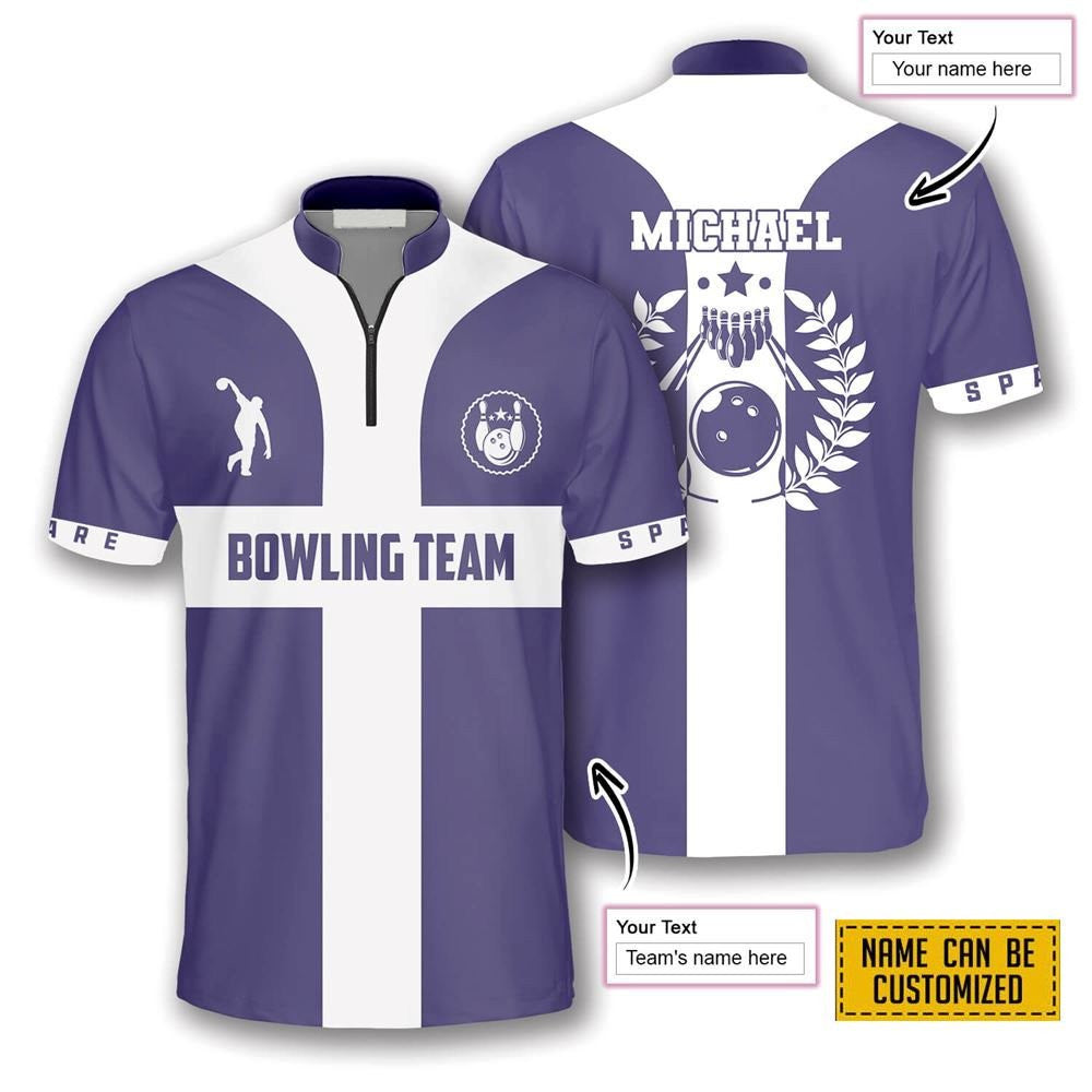 Navy Cross Bowling Personalized Names And Team Jersey Shirt - Gift For Bowling Enthusiasts